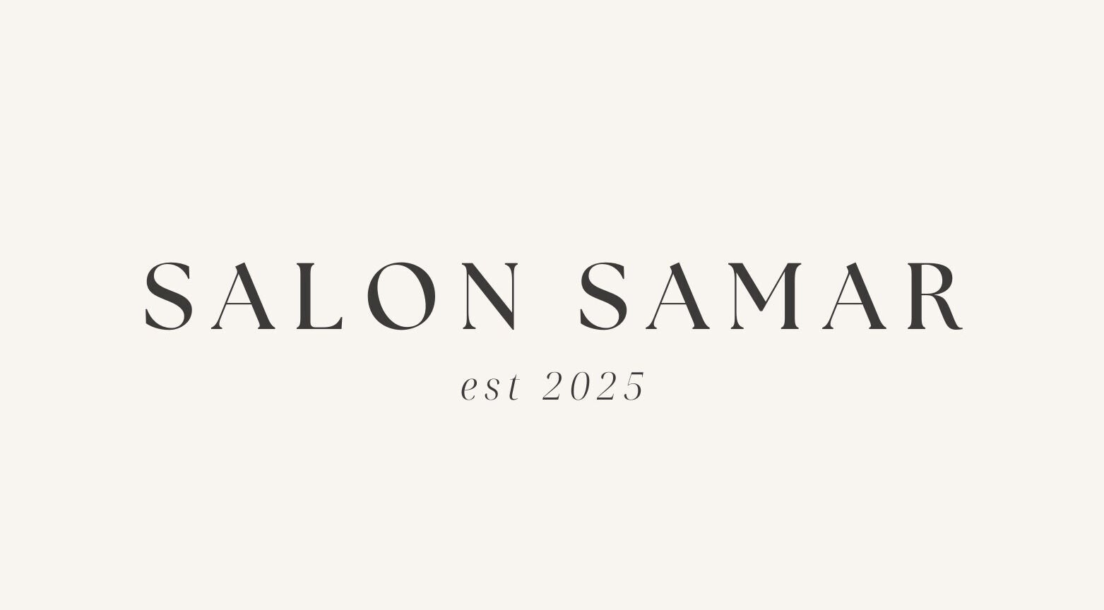 Elegant Salon Samar logo, established 2025, located in Newport, New South Wales, AU.