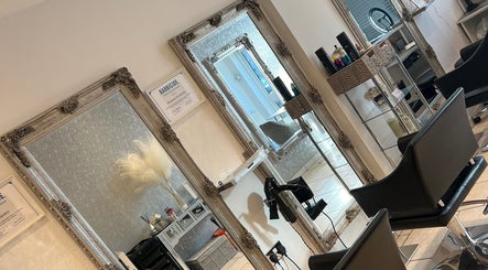 Chic salon interior with elegant mirrors at Styled by Court, Sutton, England, GB for a luxurious experience.