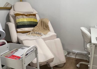 Comfortable manicure chair at Russian manicure - Legend nails, New York, New York, US.