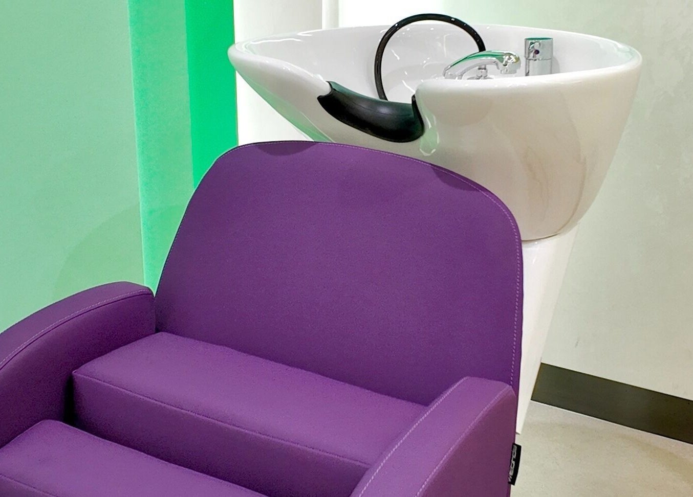 Vibrant purple salon seat at Stories Kids - Mohamed Bin Zayed, Abu Dhabi, Abu Dhabi, AE, offering kid-friendly services.