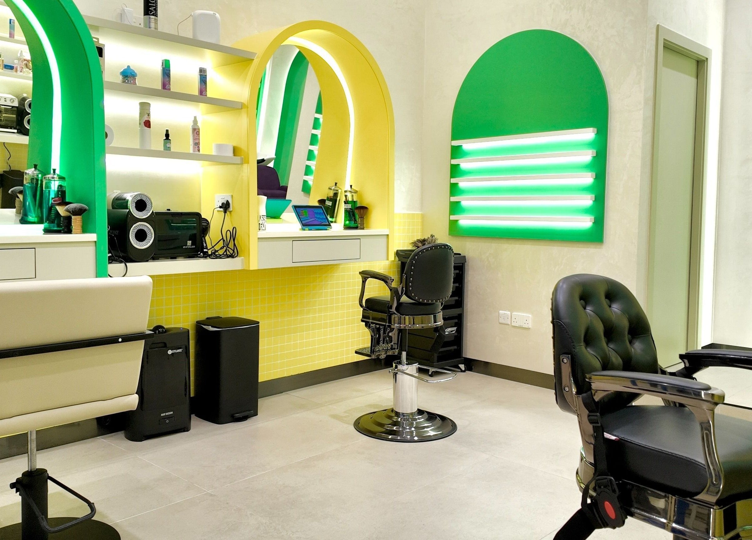 Bright, modern beauty salon interior at Stories Kids - Mohamed Bin Zayed, Abu Dhabi, Abu Dhabi, AE.