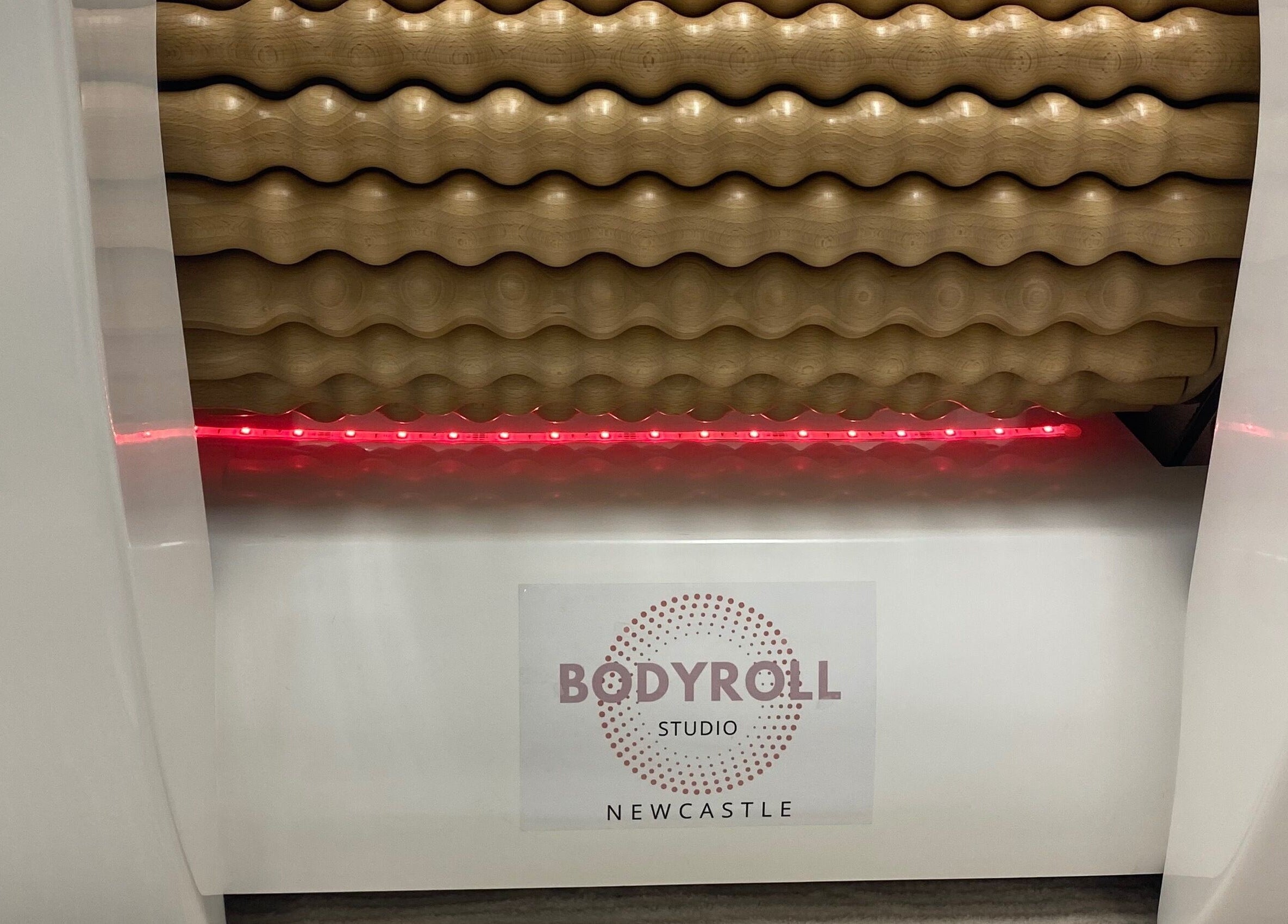 Roller massage machine at Bodyroll Studio Newcastle Ltd, Newcastle upon Tyne, England, GB.