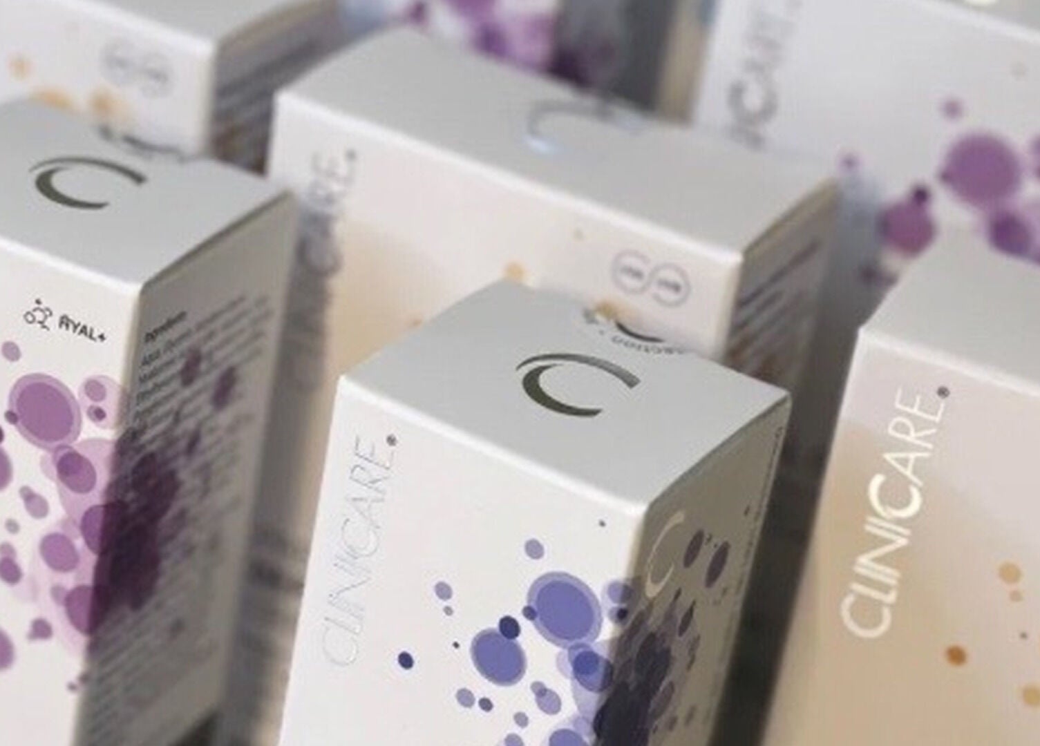 Clinicare skincare products displayed at Skin by Steph, Market Drayton, England, GB.