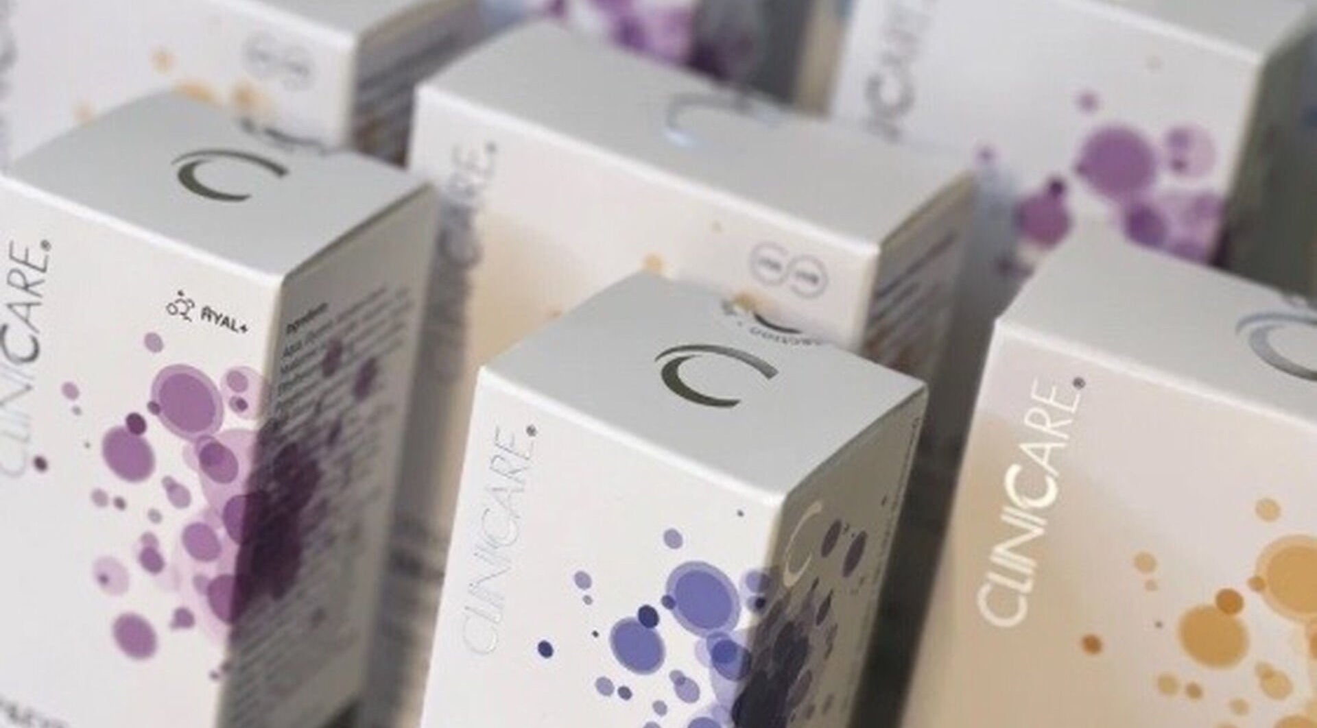 Clinicare skincare products displayed at Skin by Steph, Market Drayton, England, GB.