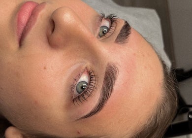 Close-up of flawless eyebrows and lashes at CSM Studios, Padbury, Western Australia, AU.