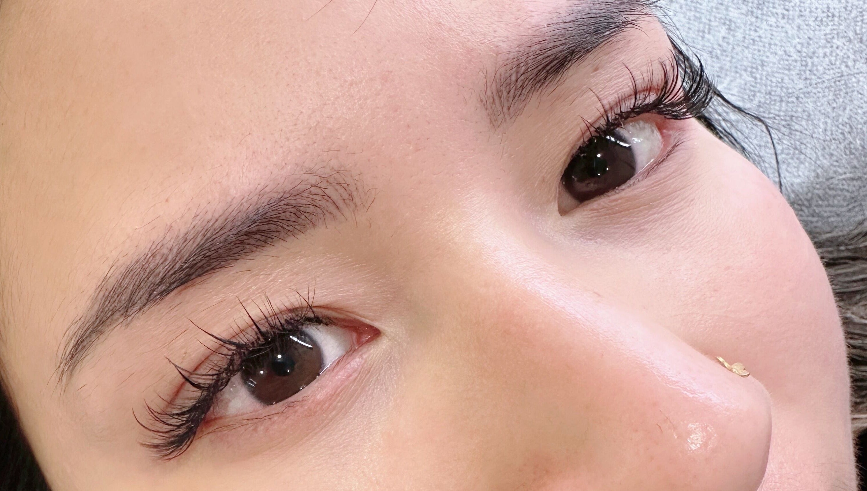 Close-up of beautifully enhanced lashes at Summer Lashes Studio, Bentleigh East, Victoria, AU.