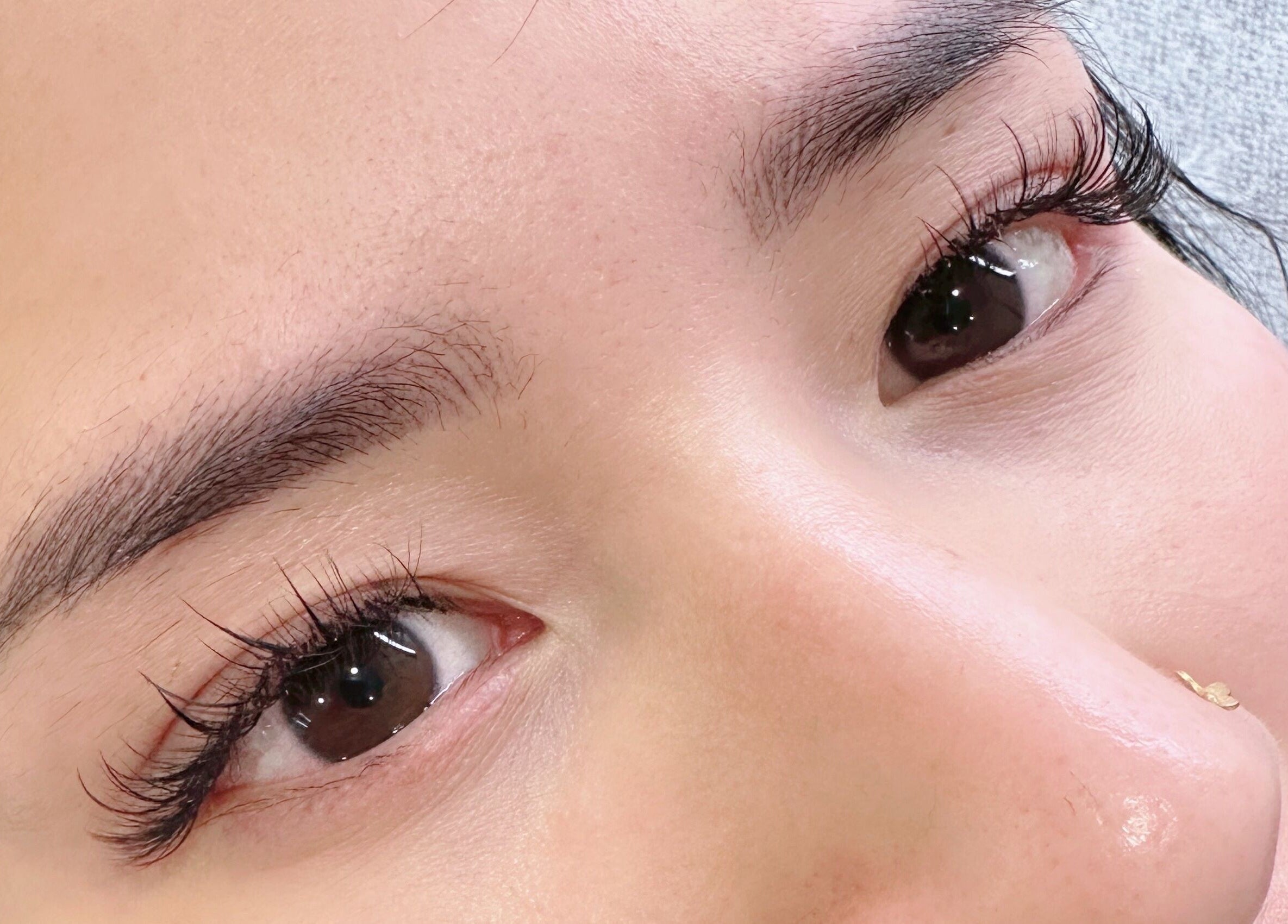 Close-up of beautifully enhanced lashes at Summer Lashes Studio, Bentleigh East, Victoria, AU.