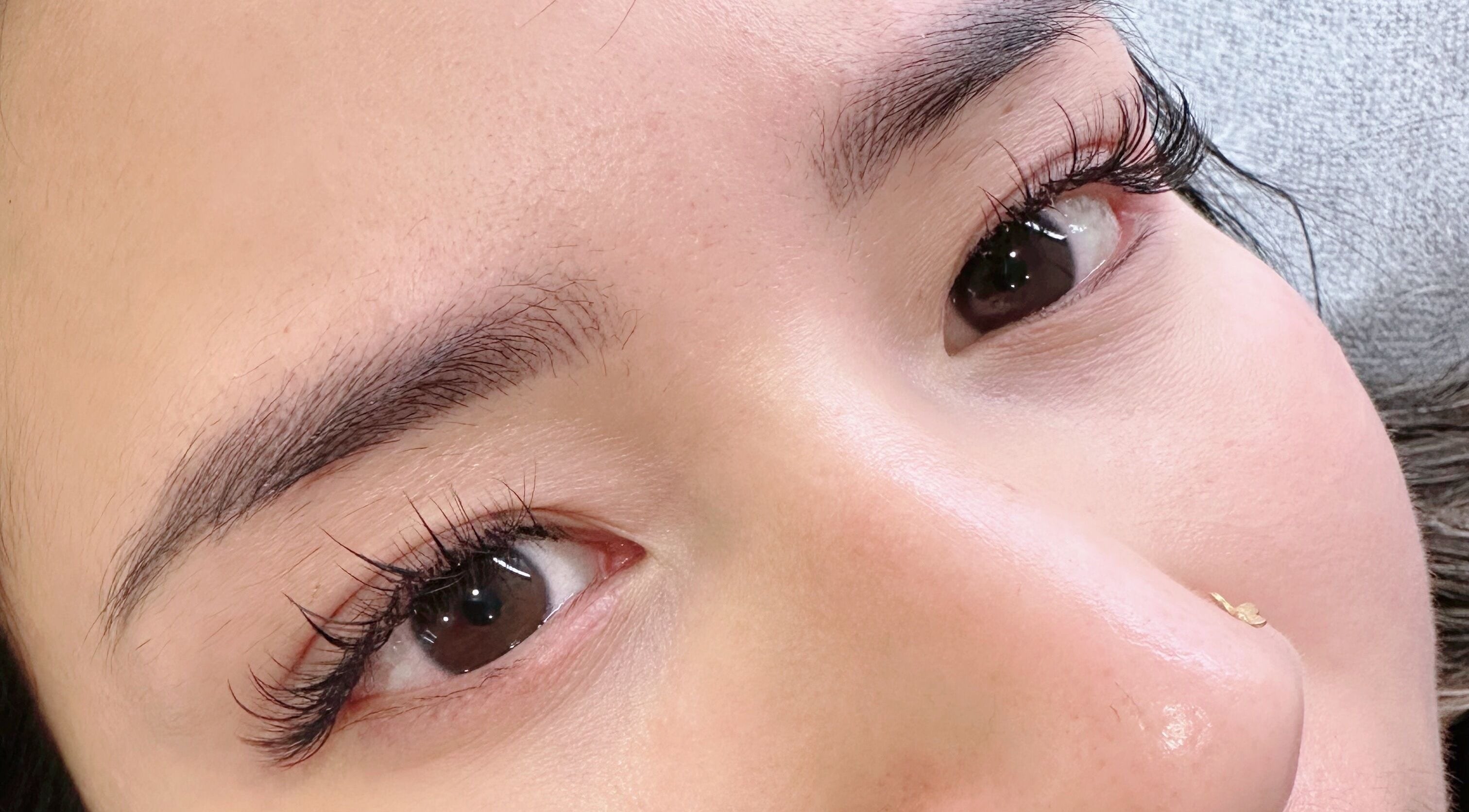 Close-up of beautifully enhanced lashes at Summer Lashes Studio, Bentleigh East, Victoria, AU.