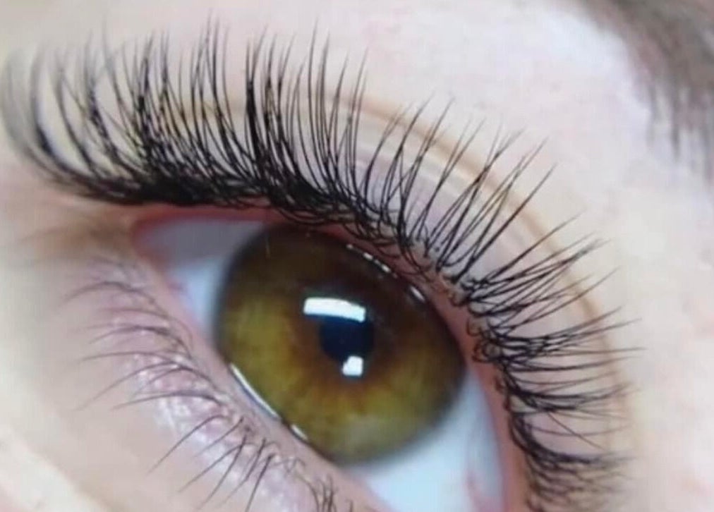 Close-up of eyelash extensions at Summer Lashes Studio, Bentleigh East, Victoria, AU.