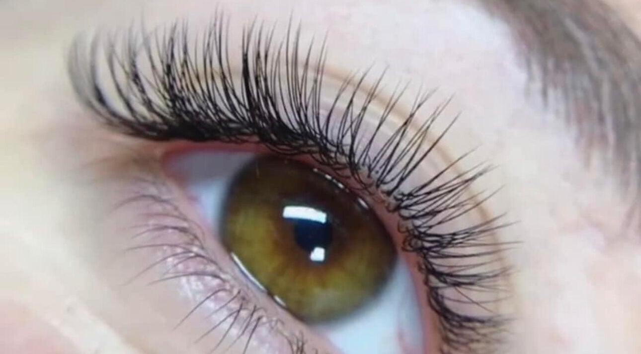 Close-up of eyelash extensions at Summer Lashes Studio, Bentleigh East, Victoria, AU.