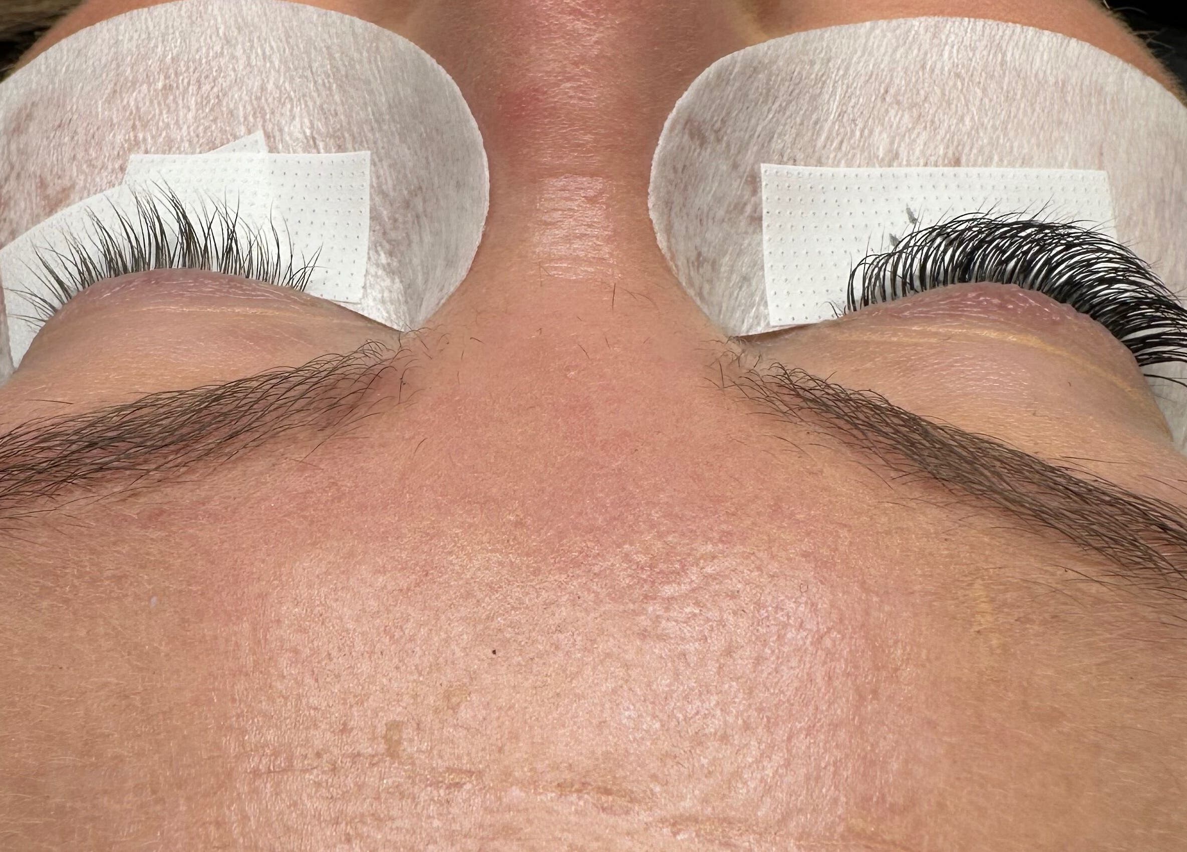 Eyelash extensions in progress at Summer Lashes Studio, Bentleigh East, Victoria, AU.