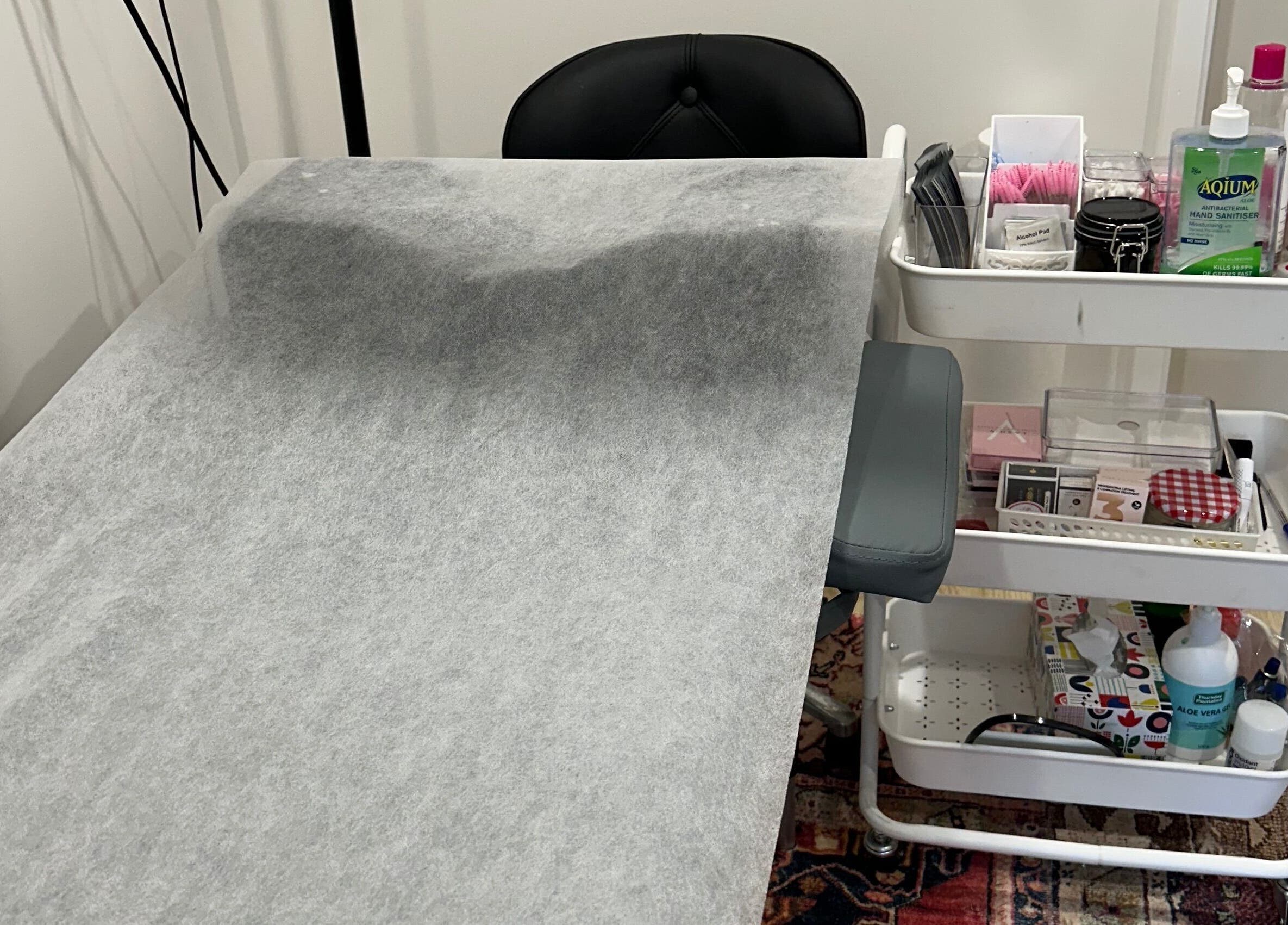 Lash treatment room at Summer Lashes Studio, Bentleigh East, Victoria, AU.