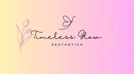 Timeless Glow Aesthetics logo on a pastel background, Kenosha, Wisconsin, US.