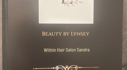 Elegant signage for Beauty by Lynsey located in Elgin, Scotland, GB, showcasing sophisticated branding.