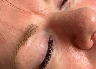 Close-up of eyelash extension at Beauty by Lynsey, Elgin, Scotland, GB.
