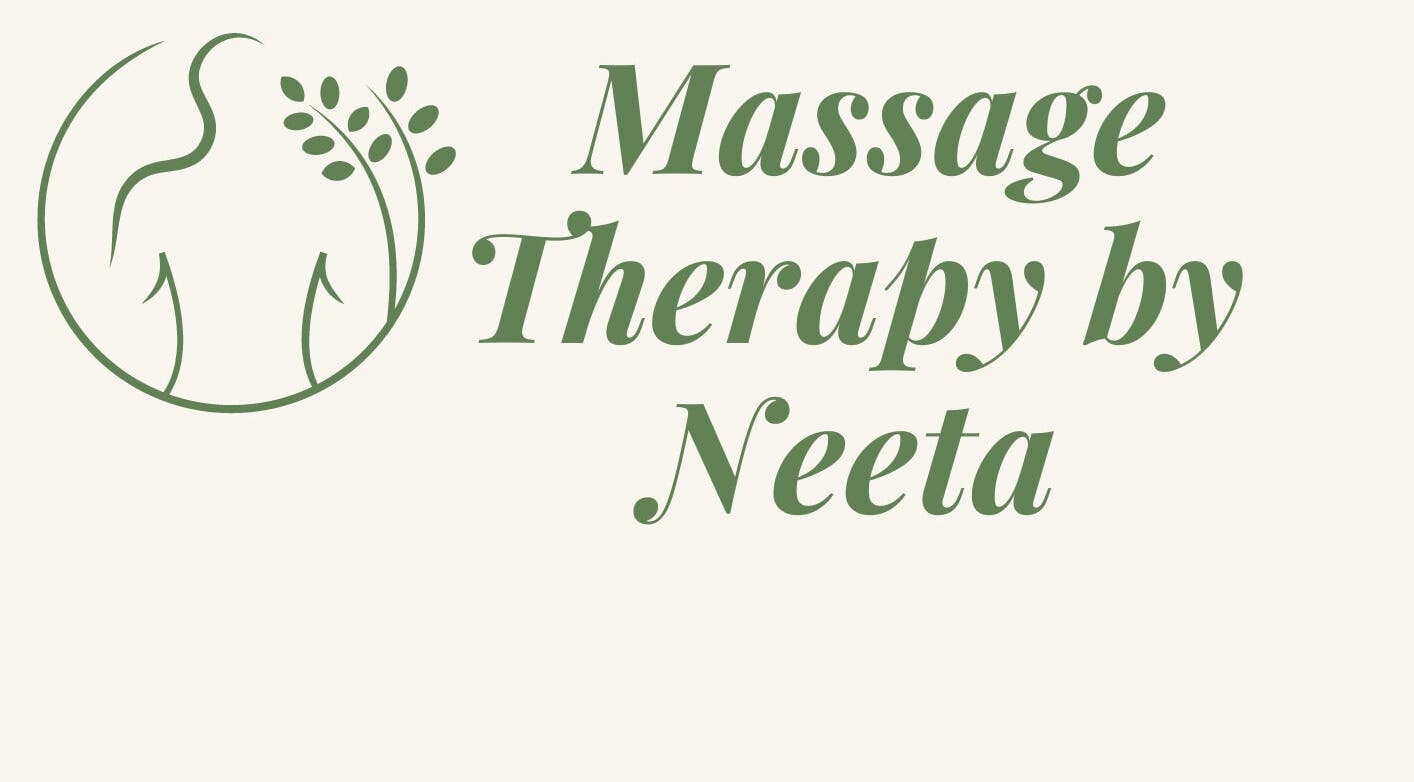 Logo for Massage and Sports Recovery by Neeta located in Cambridge, England, GB, featuring silhouette and leaves.