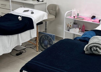 Cozy spa beds at Luxury Skincare & Spa, Pretoria, Gauteng, ZA, set for rejuvenating treatments.