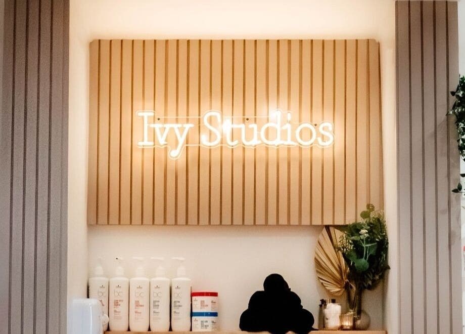 Elegant Ivy Studios reception area with products displayed, located in Ripley, England, GB.