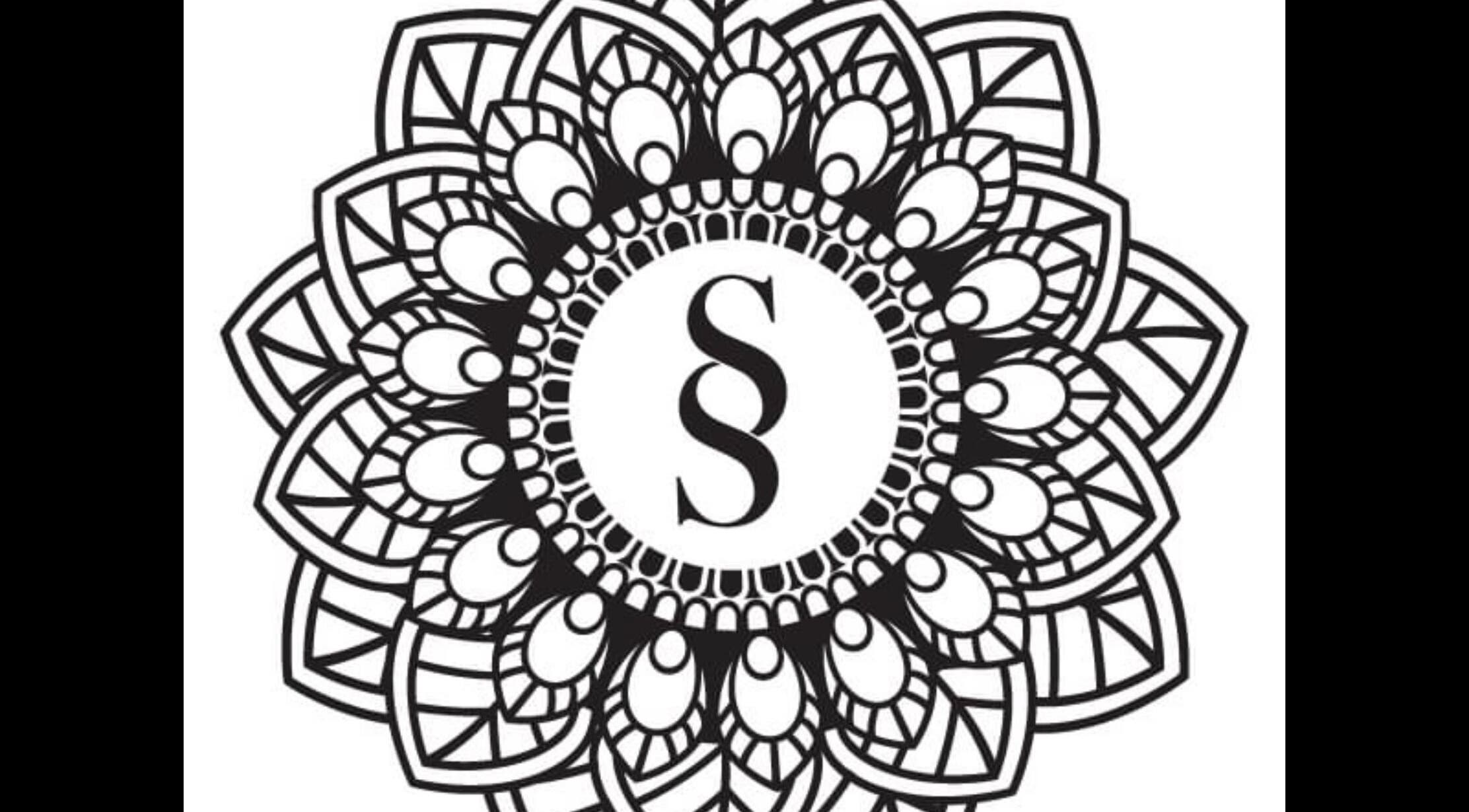 Logo mandala del Expression Image Club en Puembo, Pichincha, EC con diseño intrincado en blanco y negro.