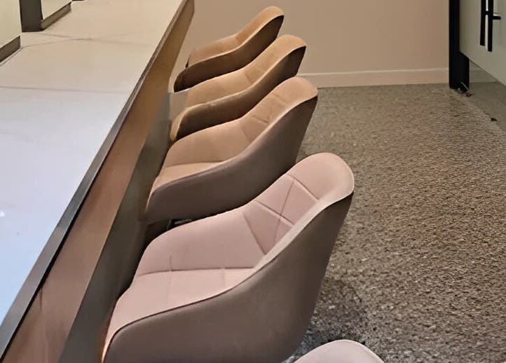 Modern seating at The Blowout Bar - Brighton, Victoria, AU offering stylish comfort for guests.