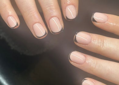 Chic French manicure at Nails by Hope Aphena @ vixie beauty melton in Melton Mowbray, England, GB.