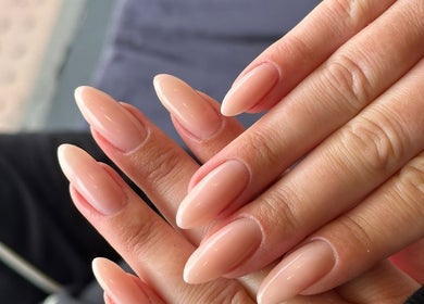 Elegant nude manicured nails by hope aphena @ wigston, Wigston, England, GB, showcasing beauty artistry.