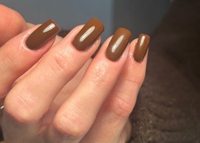 Stylish brown manicure by Studio By hope aphena Nails | Brows | Waxing in Leicester, England, GB.