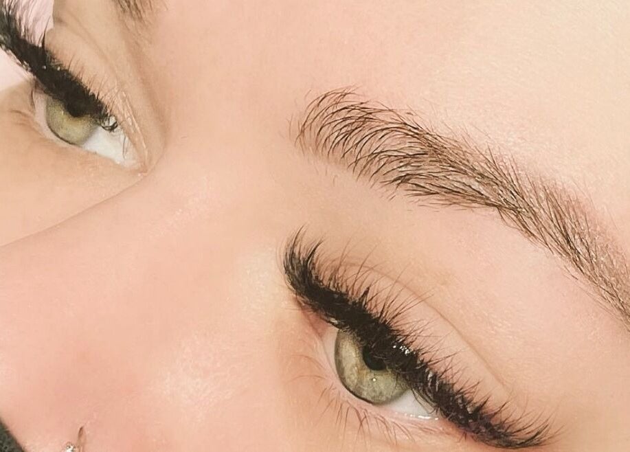 Close-up of elegant lashes at In Your Face Glamour, Edmonton, Alberta, CA.