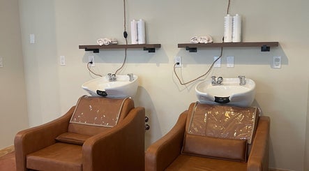 Luxurious wash stations at Nova Beauty Boutique by Lupita Benavente, Santa Fe, New Mexico, US.