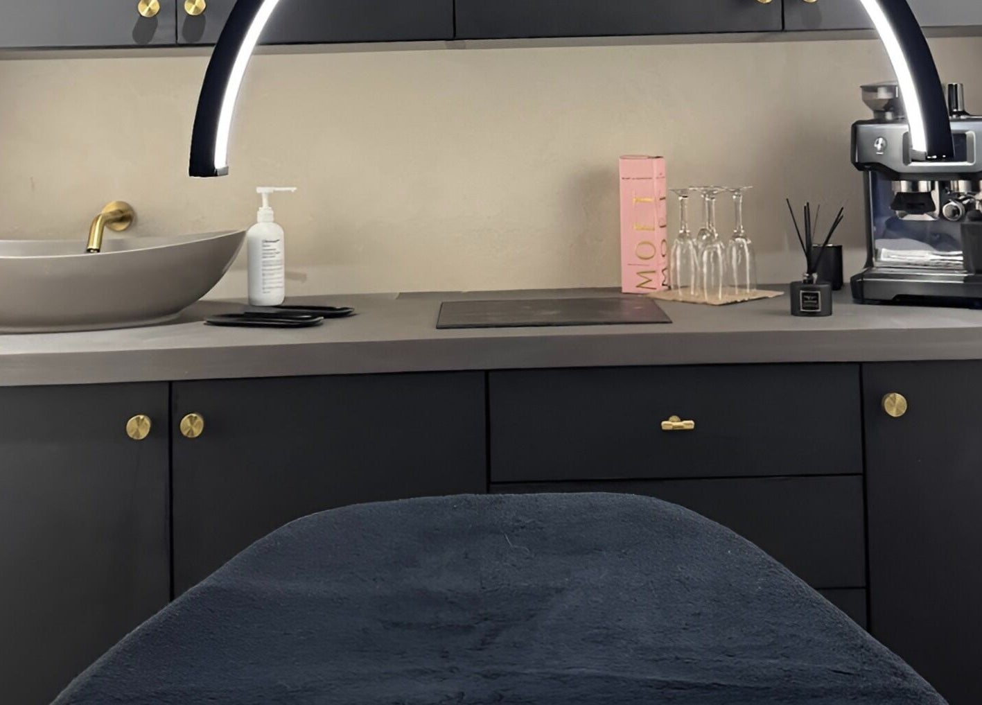 Elegant beauty treatment room at Signature Skin in Swinton, England, GB, featuring modern design and calming tones.