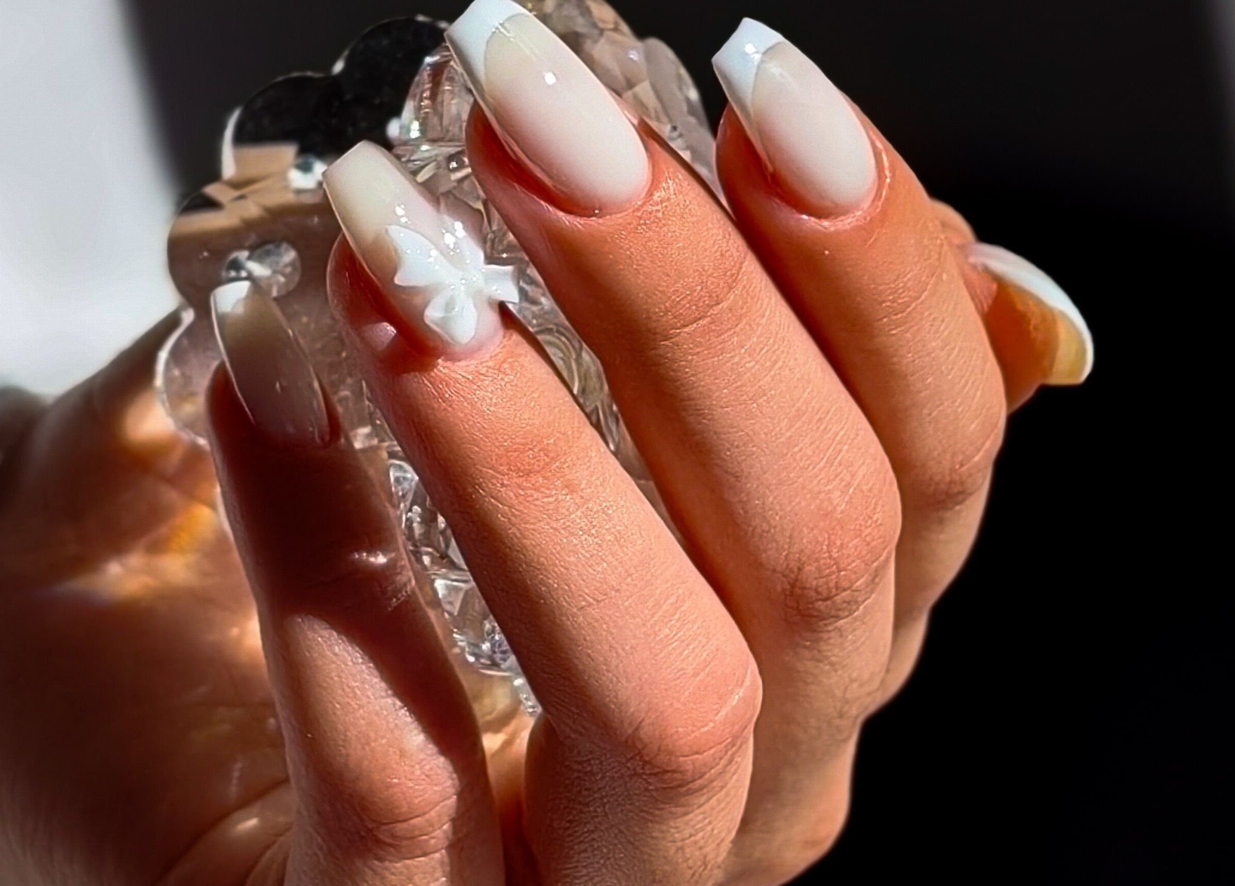 Френски маникюр с кристали в Gery Nail Art, Бургас, България, BG.