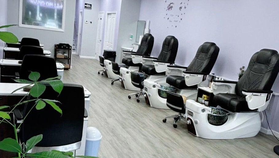 Violetta Beauty Studio's modern pedicure stations in White Plains, New York, US offer a serene experience.