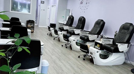 Violetta Beauty Studio's modern pedicure stations in White Plains, New York, US offer a serene experience.