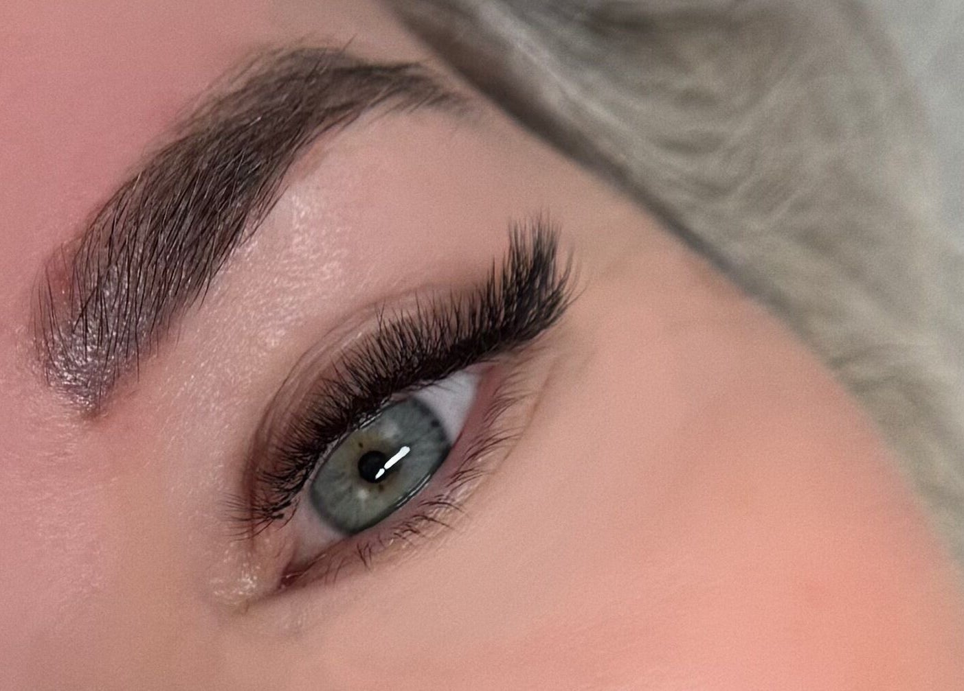 Close-up of flawless eyelash extensions at Fabulash, Burleigh Waters, Queensland, AU.