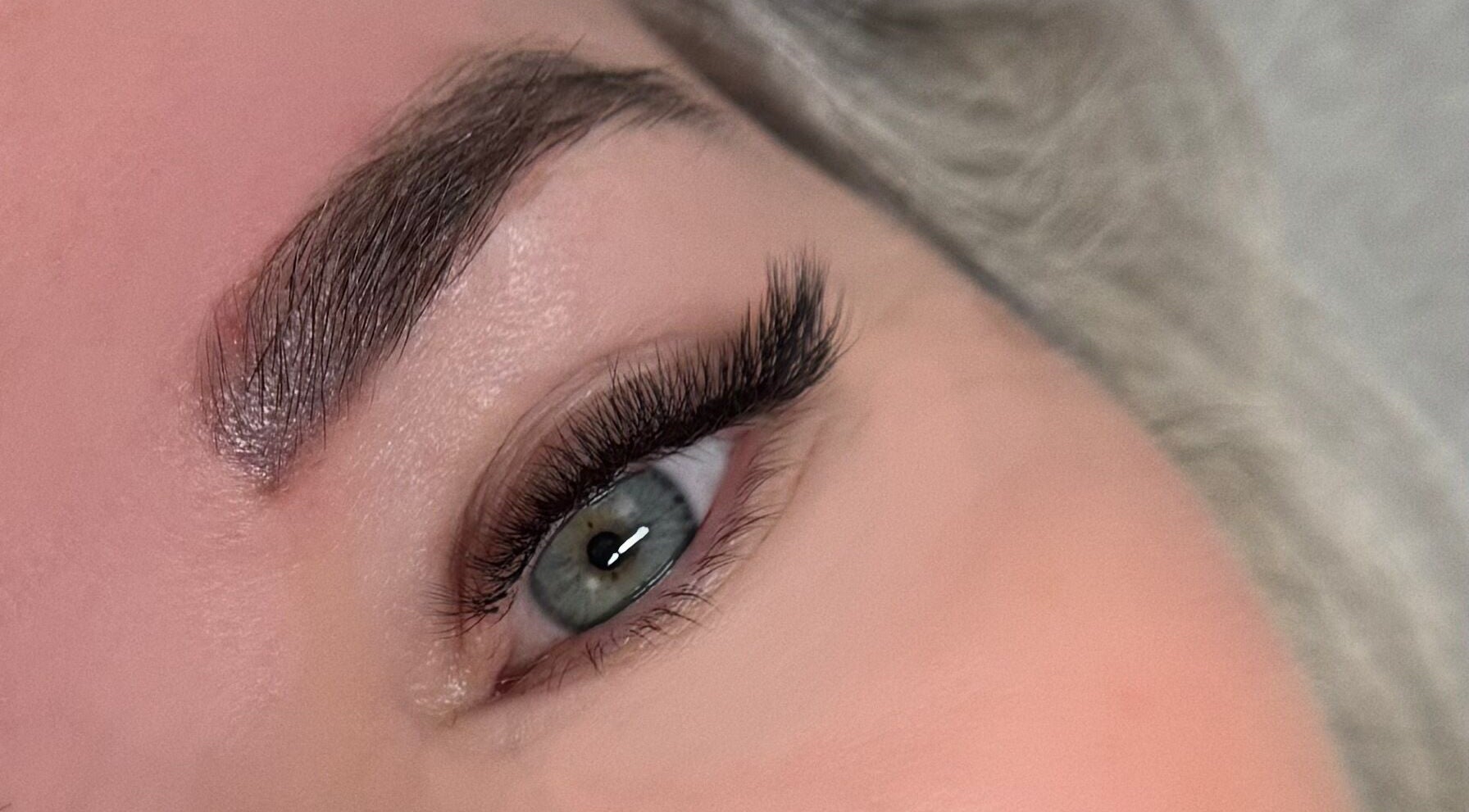 Close-up of flawless eyelash extensions at Fabulash, Burleigh Waters, Queensland, AU.