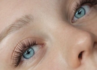 Close-up of expertly done eyelashes at BRYA Beauty, Coquitlam, British Columbia, CA.