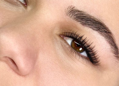 Close-up of expertly done lashes at BRYA Beauty, Coquitlam, British Columbia, CA.