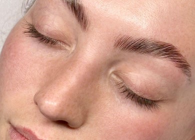 Perfectly groomed eyebrows at BRYA Beauty in Coquitlam, British Columbia, CA, showcasing expert styling.
