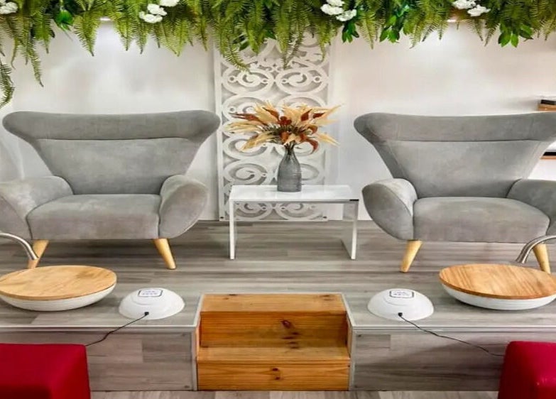 Elegant spa chairs at Cosmetic Island Port Louis, a serene beauty venue in Port Louis, Port Louis District, MU.