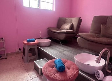 Inviting pedicure space at Cosmetic Island Quatre Bornes in Plaines Wilhems District, MU with plush seating.
