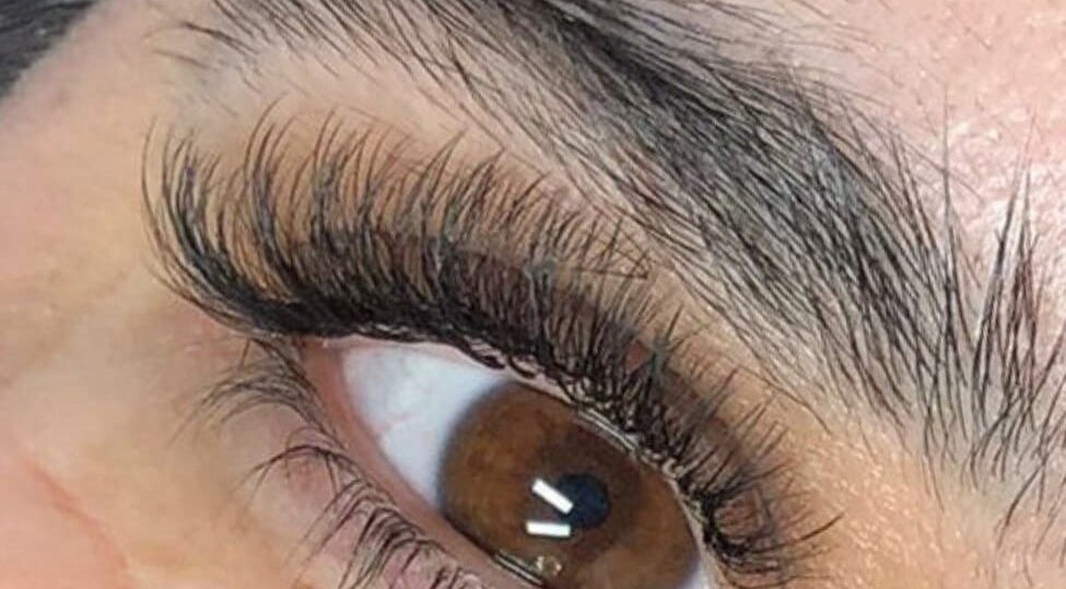 Close-up of expertly done eyelashes at Inv Beauty Bar, Toronto, Ontario, CA.