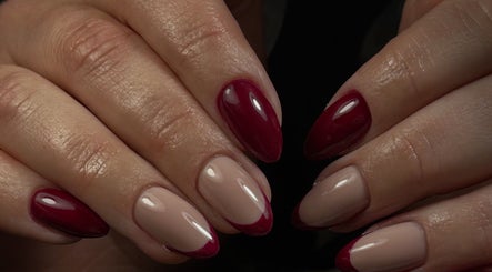 Elegant red and nude manicure at Lux Nails, Galway, County Galway, IE.