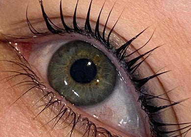 Detailed view of enhanced eyelashes at Cosmetic Artistry by Letitia, Brisbane, Queensland, AU.