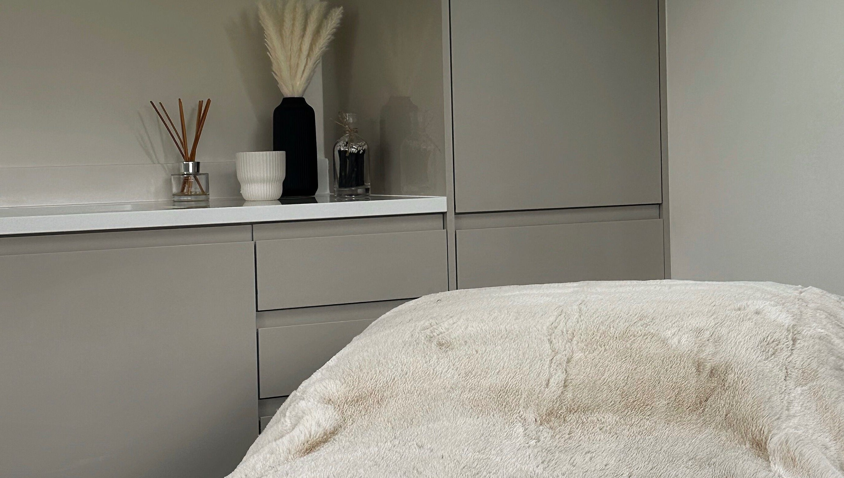 Tranquil treatment room at Beauty by Maisy York with plush bed and modern decor in York, England, GB.