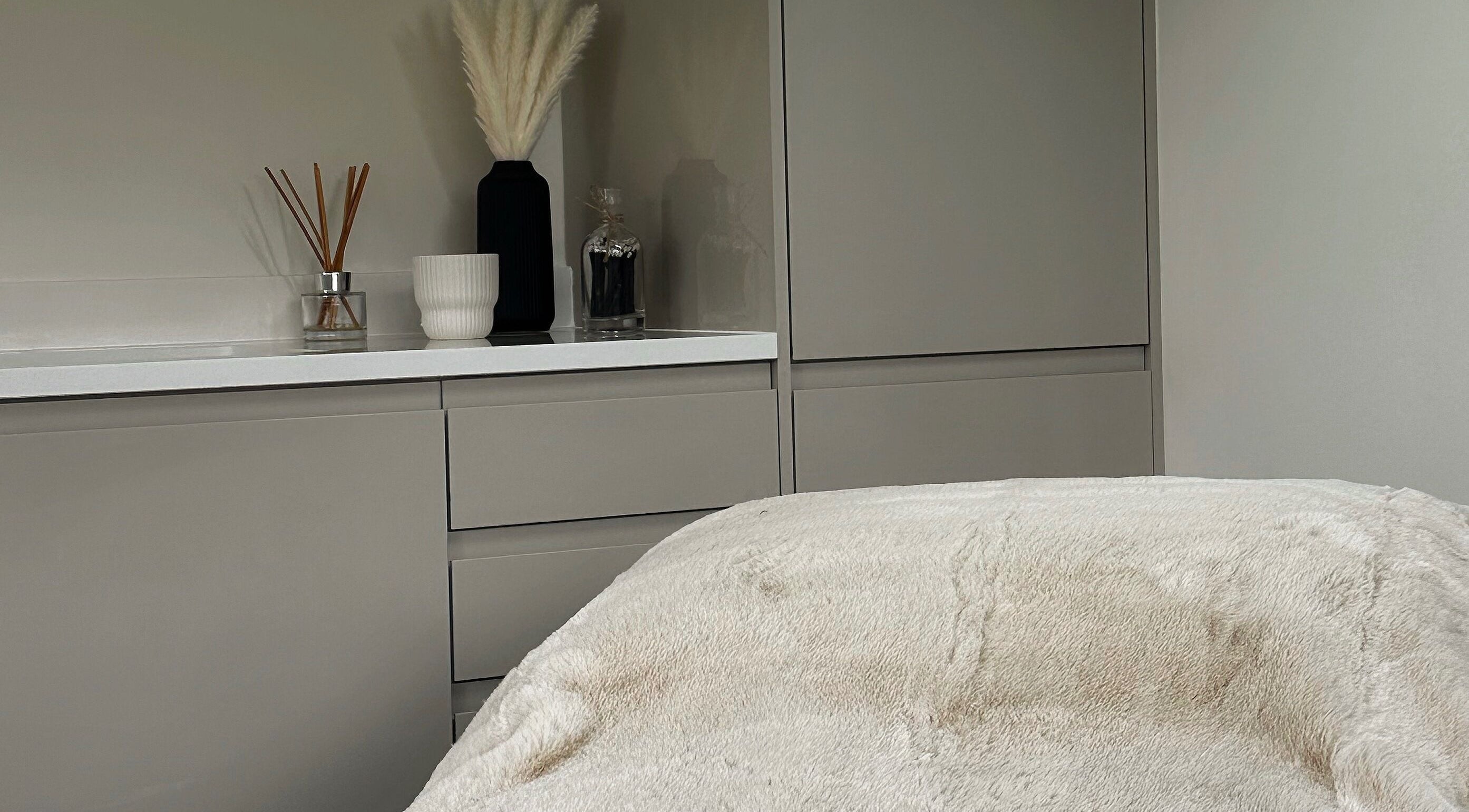 Tranquil treatment room at Beauty by Maisy York with plush bed and modern decor in York, England, GB.