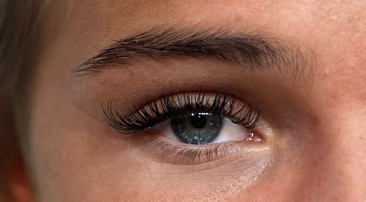 Close-up of a beautifully styled eye highlighting elegant lashes at Beauty by Maisy York, York, England, GB.