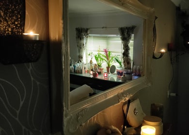 Elegant mirror reflection of a cozy beauty room at S&M beauty and nails, Qawra, Malta, MT.