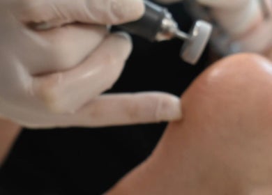 Close-up of a pedicure at S&M beauty and nails in Qawra, Malta, MT, showing expert care.