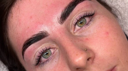 Close-up of perfectly shaped eyebrows at Blooming Beauty Co, Mount Nasura, Western Australia, AU.