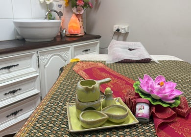 Relaxing massage setup at Lai Thai Massage and Spa, Mandurah, Western Australia, AU with calming decor.